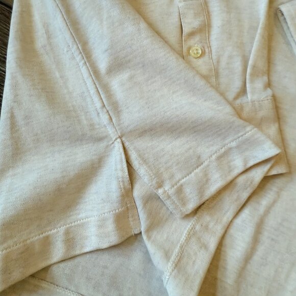 Ralph Lauren Polo Shirt Men's 2XL Tall Long Sleeve Heathered Cream Shirt - Picture 9 of 15